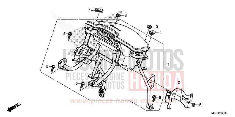 MODULE DE SAC GONFLABLE for Gold Wing CANDY ARDENT RED (R367B) from 2018